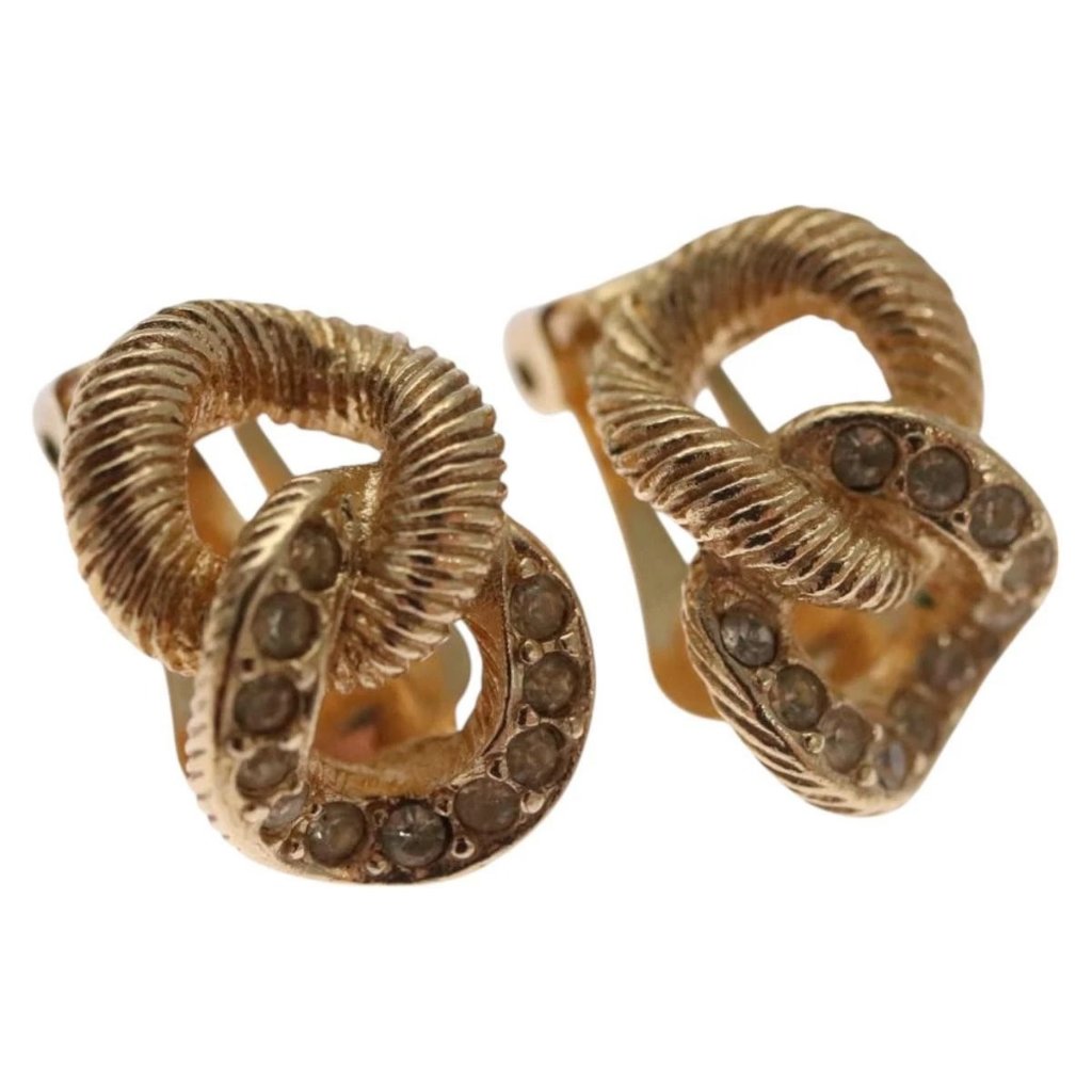 Christian Dior Earring Metal Gold Auth 111949